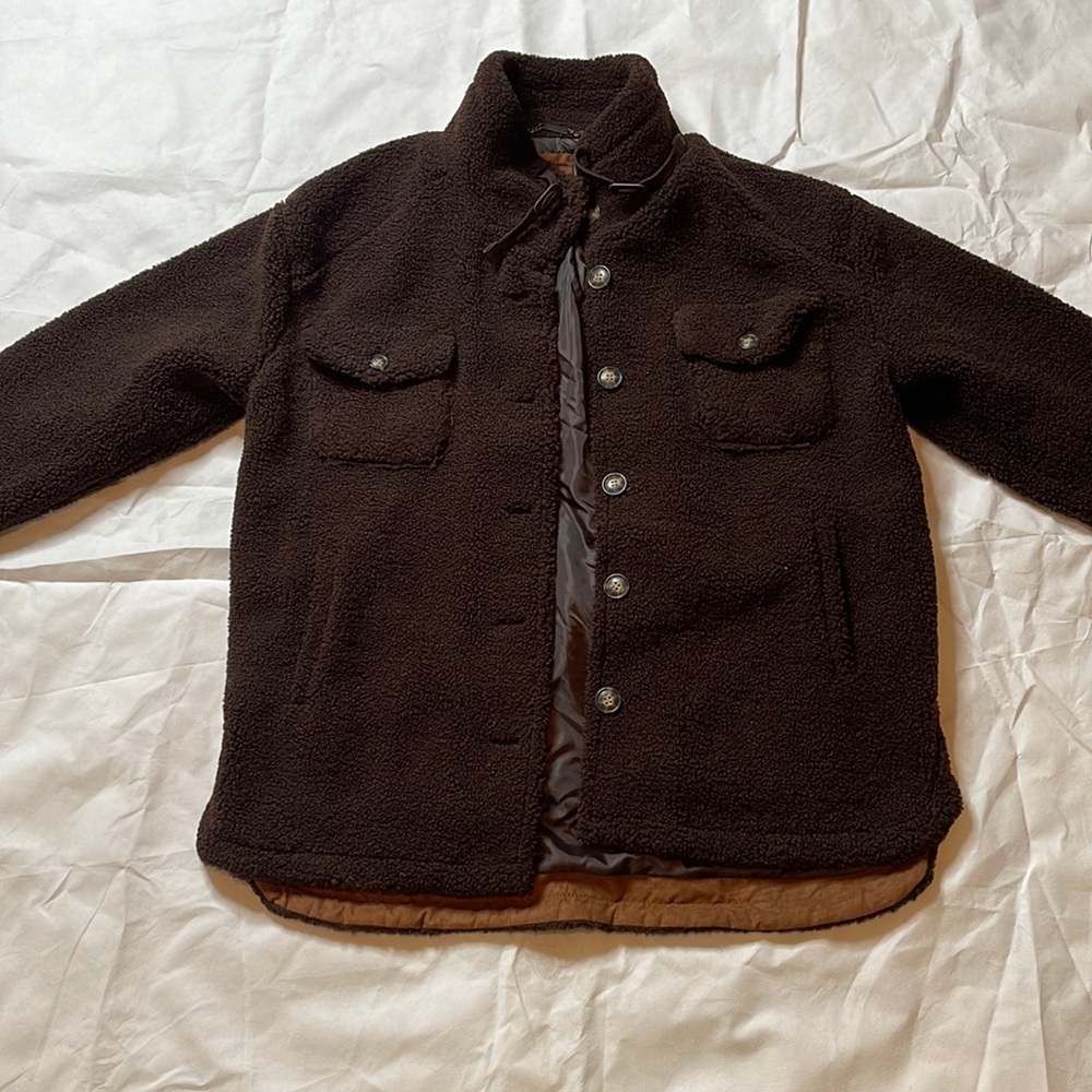 Koolaburra by Ugg Womens large brown button down wool like warm winter jacket